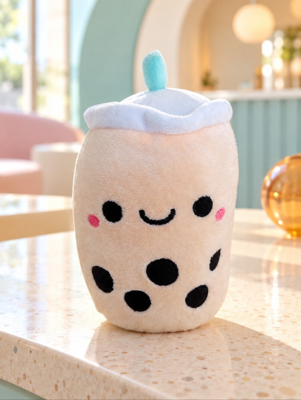 Fiesta Boba Bubble Tea Plush 6" Cream Kawaii Food Stuffed Toy C22221